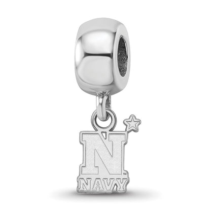 Sterling Silver Rhod-Pltd Logoart Us Naval Academy Xs Dangle Bead