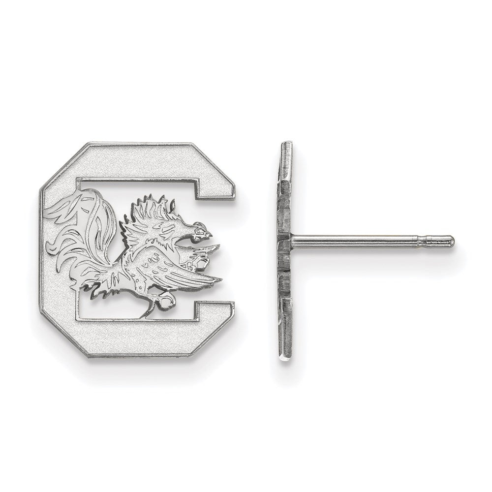 Sterling Silver Rhodium Plated Logoart University Of South Carolina Small Post Earrings