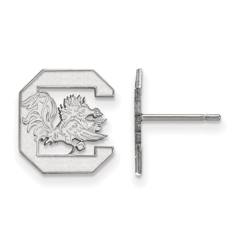 Sterling Silver Rhodium Plated Logoart University Of South Carolina Small Post Earrings