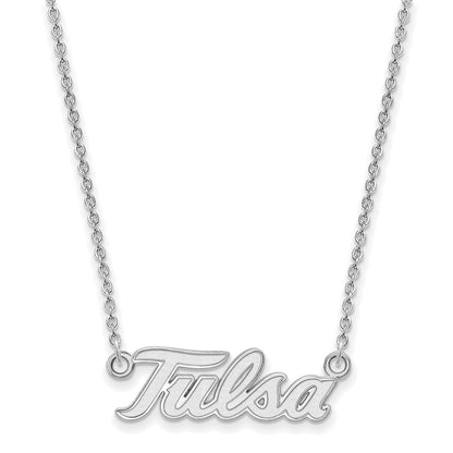 14K White Gold Logoart University Of Tulsa T U Large Pendant 18 Inch Necklace