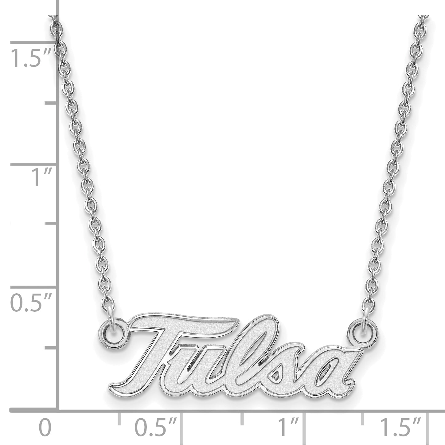 10K White Gold Logoart University Of Tulsa T U Large Pendant 18 Inch Necklace