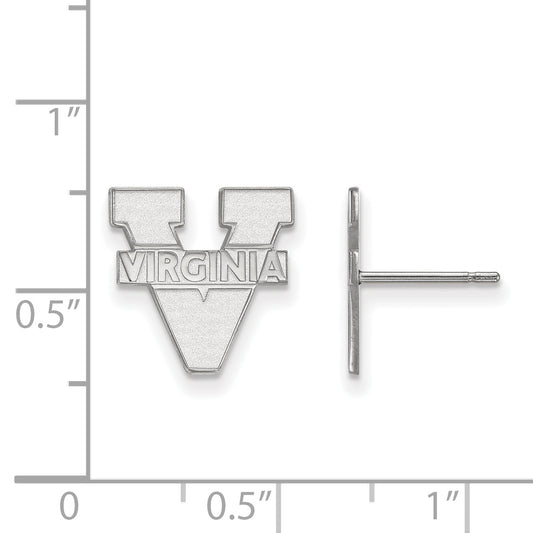 10K White Gold Logoart University Of Virginia Small Post Earrings