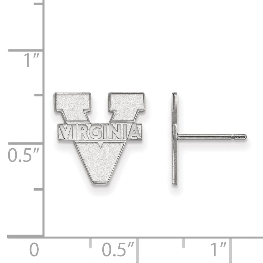 Sterling Silver Rhodium Plated Logoart University Of Virginia Small Post Earrings