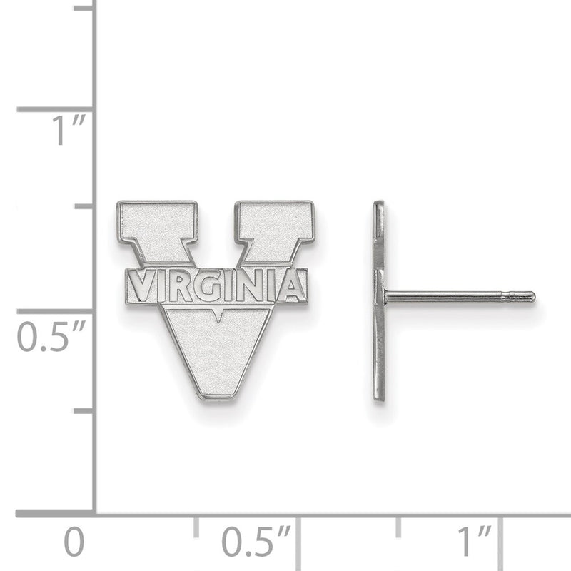 Sterling Silver Rhodium Plated Logoart University Of Virginia Small Post Earrings