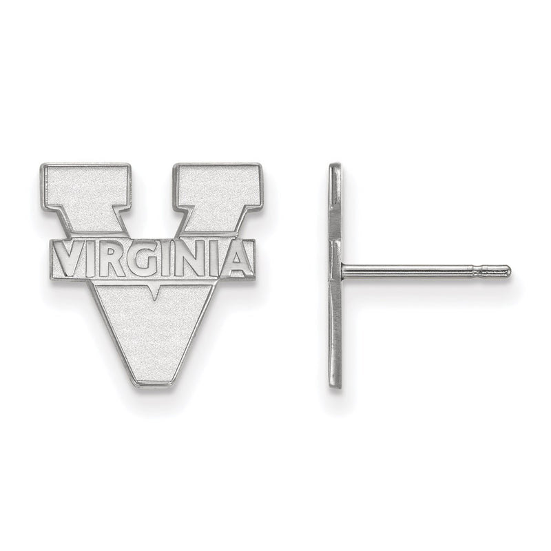 Sterling Silver Rhodium Plated Logoart University Of Virginia Small Post Earrings
