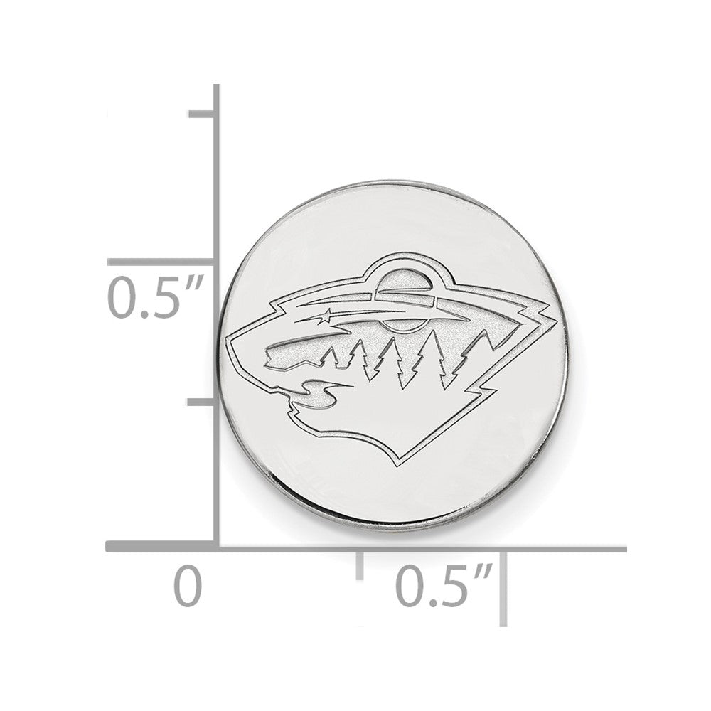 Sterling Silver Rhodium-Plated Nhl Logoart Minnesota Wild Lapel Pin