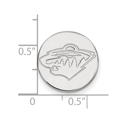 Sterling Silver Rhodium-Plated Nhl Logoart Minnesota Wild Lapel Pin