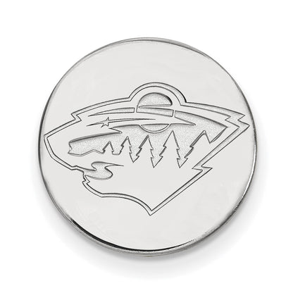 Sterling Silver Rhodium-Plated Nhl Logoart Minnesota Wild Lapel Pin