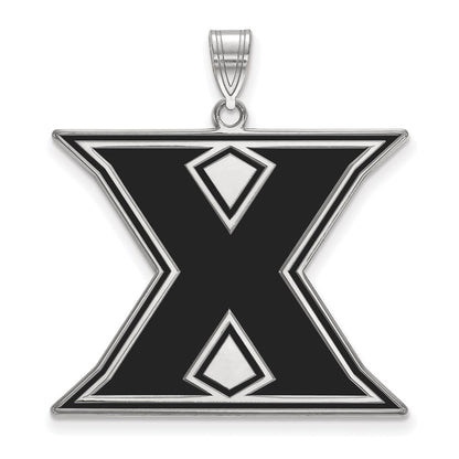 Sterling Silver Rhodium Plated Logoart Xavier University Letter X Extra Large Enameled Pendant