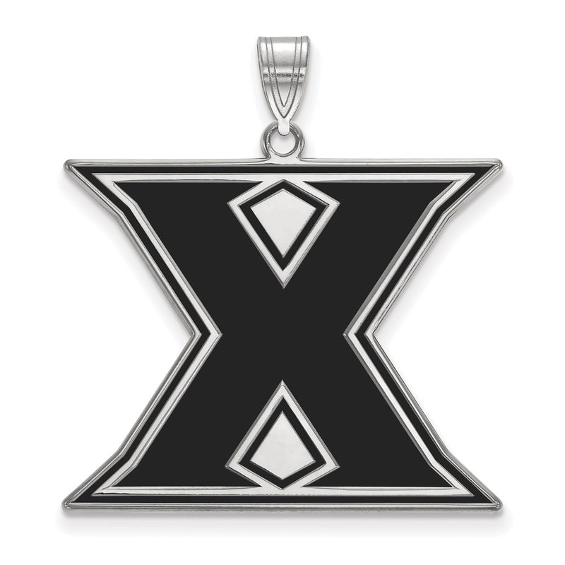 Sterling Silver Rhodium Plated Logoart Xavier University Letter X Extra Large Enameled Pendant