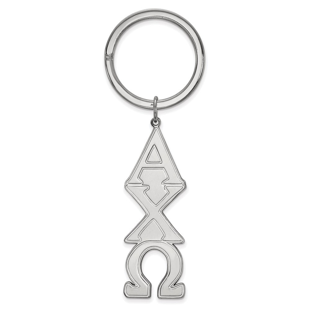 Sterling Silver Rhodium Plated Logoart Alpha Chi Omega Key Chain