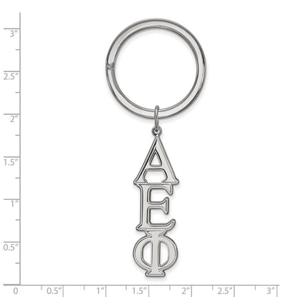 Sterling Silver Rhodium Plated Logoart Alpha Epsilon Phi Key Chain