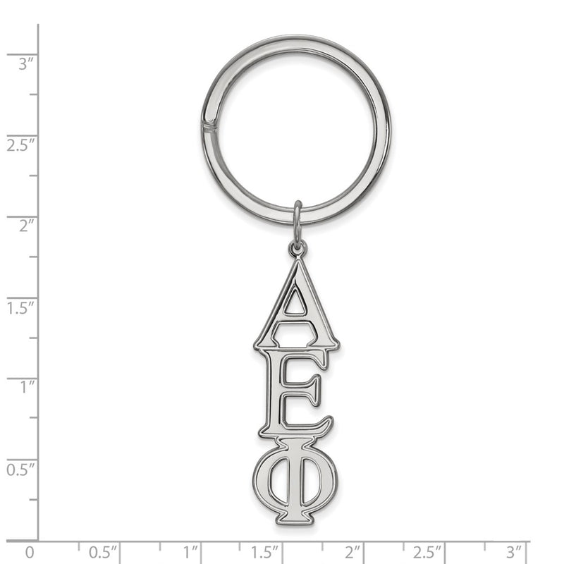 Sterling Silver Rhodium Plated Logoart Alpha Epsilon Phi Key Chain