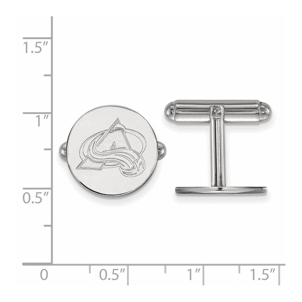 Sterling Silver Rhodium-Pltd Nhl Logoart Colorado Avalanche Cuff Links