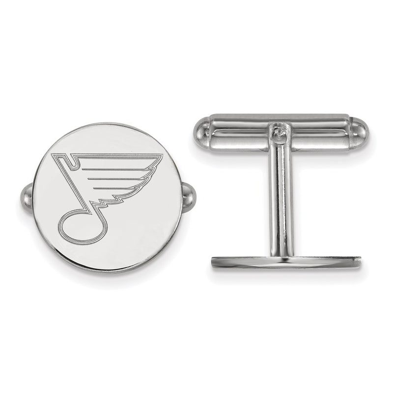 Sterling Silver Rhod-Pltd Nhl Logoart St. Louis Blues Cuff Links