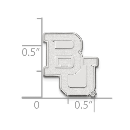 Sterling Silver Rhod-Pltd Logoart Baylor University Lapel Pin