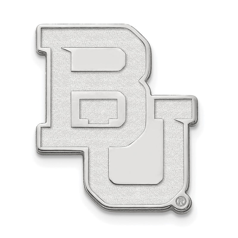 Sterling Silver Rhod-Pltd Logoart Baylor University Lapel Pin