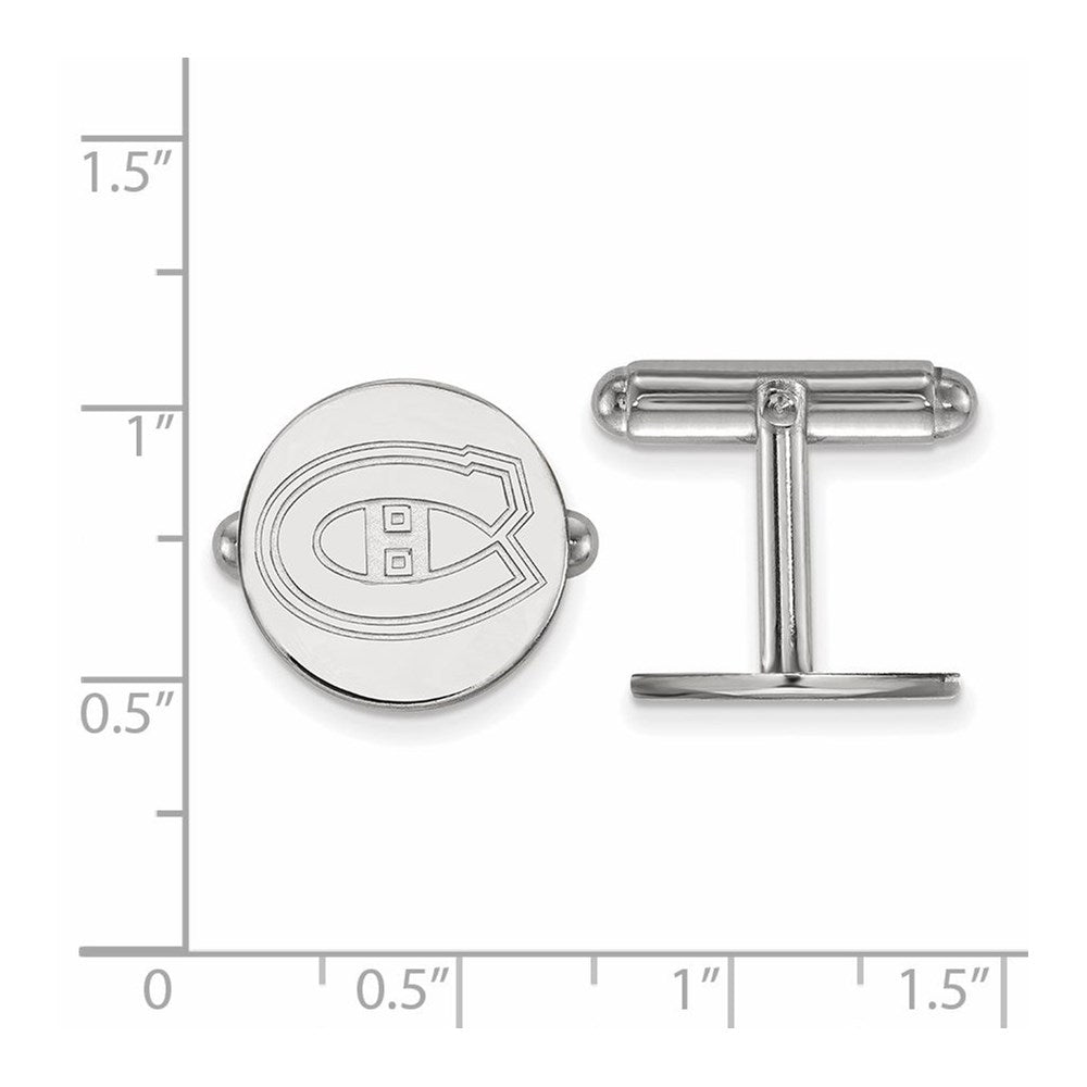 Sterling Silver Rhodium-Plated Nhl Logoart Montreal Canadiens Cuff Links