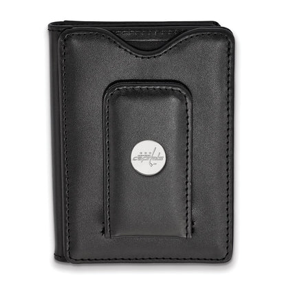 Sterling S. Rh-P Nhl Logoart Washington Capitals Black Leather Wallet