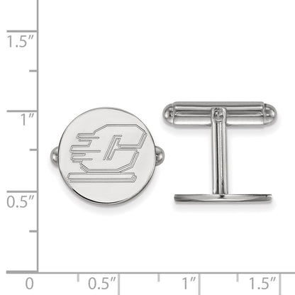 Sterling Silver Rhod-Pltd Logoart Central Michigan University Cuff Links