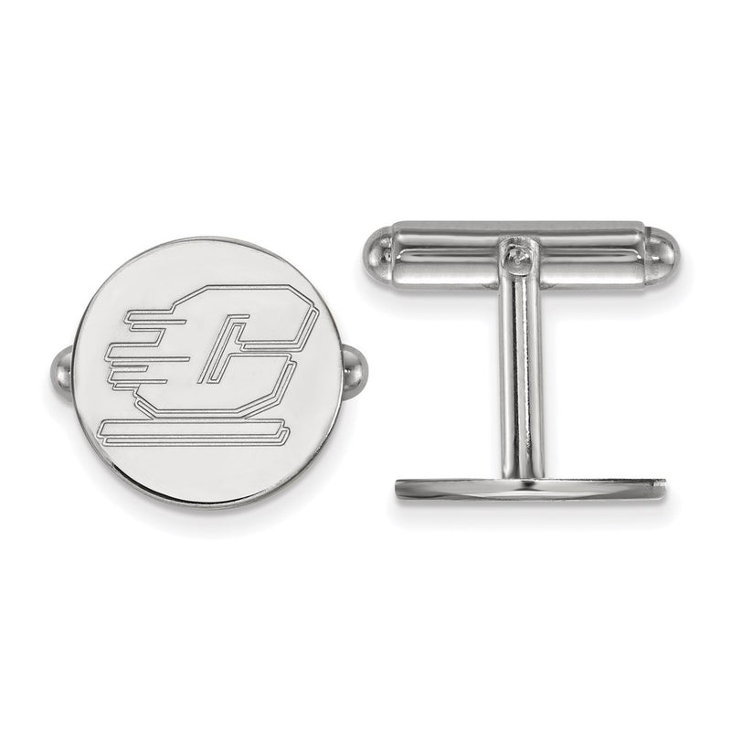 Sterling Silver Rhod-Pltd Logoart Central Michigan University Cuff Links