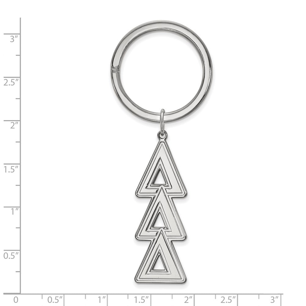 Sterling Silver Rhodium Plated Logoart Delta Delta Delta Key Chain