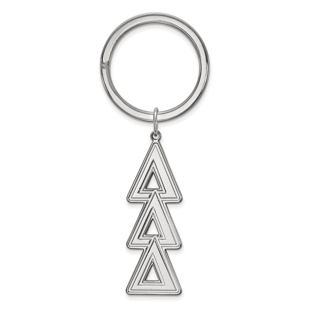 Sterling Silver Rhodium Plated Logoart Delta Delta Delta Key Chain