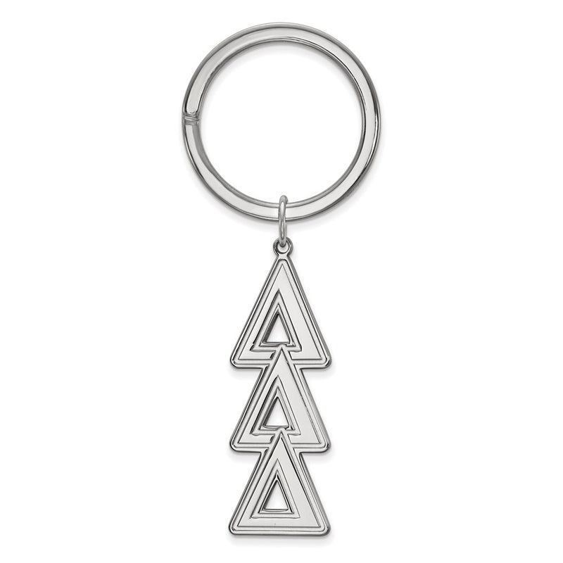 Sterling Silver Rhodium Plated Logoart Delta Delta Delta Key Chain
