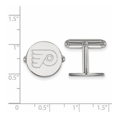 Sterling Silver Rhod-Pltd Nhl Logoart Philadelphia Flyers Cuff Links
