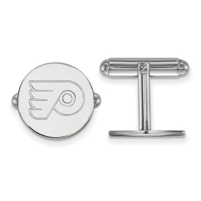 Sterling Silver Rhod-Pltd Nhl Logoart Philadelphia Flyers Cuff Links