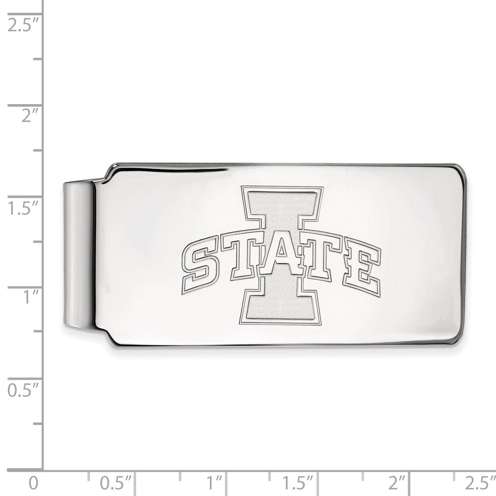 Sterling Silver Rhod-Pltd Logoart Iowa State University Money Clip