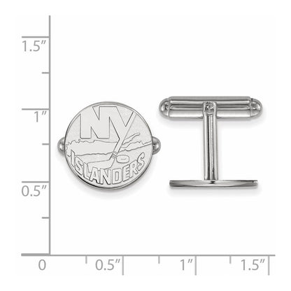 Sterling Silver Rhod-Pltd Nhl Logoart New York Islanders Cuff Links