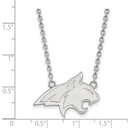 10K White Gold Logoart Montana State University Bobcat Large Pendant 18 Inch Necklace