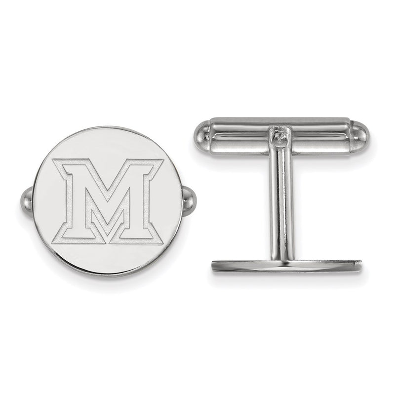 Sterling Silver Rhod-Pltd Logoart Miami University Ohio Cuff Links
