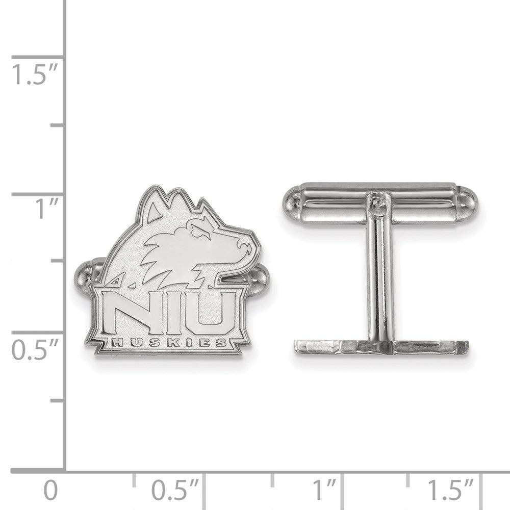 Sterling Silver Rhod-Pltd Logoart Northern Illinois University Cuff Links