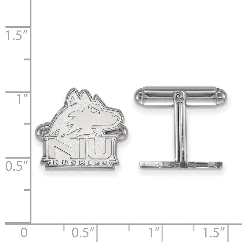 Sterling Silver Rhod-Pltd Logoart Northern Illinois University Cuff Links