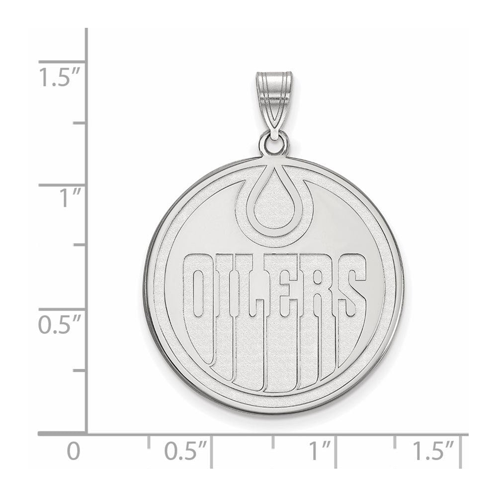 10K White Gold Nhl Logoart Edmonton Oilers Extra Large Pendant