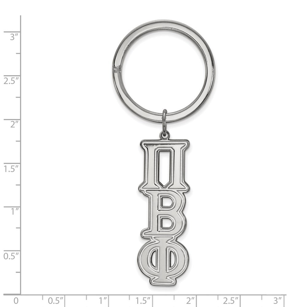 Sterling Silver Rhodium Plated Logoart Pi Beta Phi Key Chain