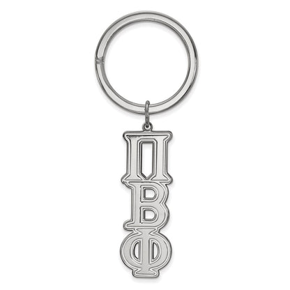Sterling Silver Rhodium Plated Logoart Pi Beta Phi Key Chain