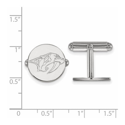 Sterling Silver Rhod-Pltd Nhl Logoart Nashville Predators Cuff Links