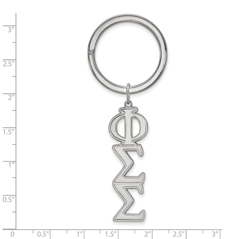 Sterling Silver Rhodium Plated Logoart Phi Sigma Sigma Key Chain