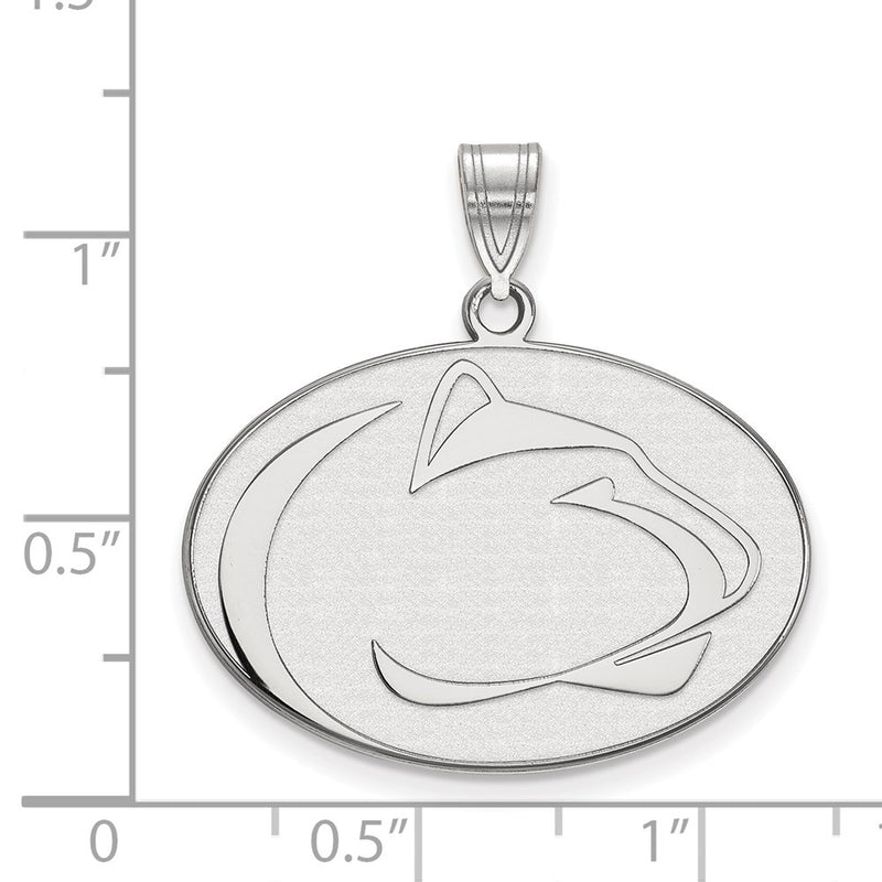 Sterling Silver Rhodium Plated Logoart Penn State University Lion Large Pendant