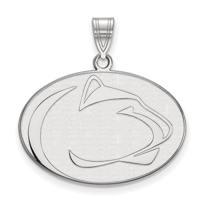 Sterling Silver Rhodium Plated Logoart Penn State University Lion Large Pendant