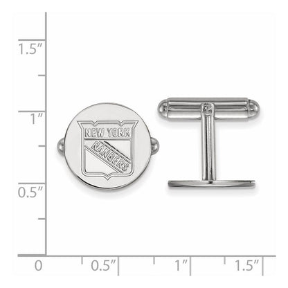 Sterling Silver Rhod-Pltd Nhl Logoart New York Rangers Cuff Links
