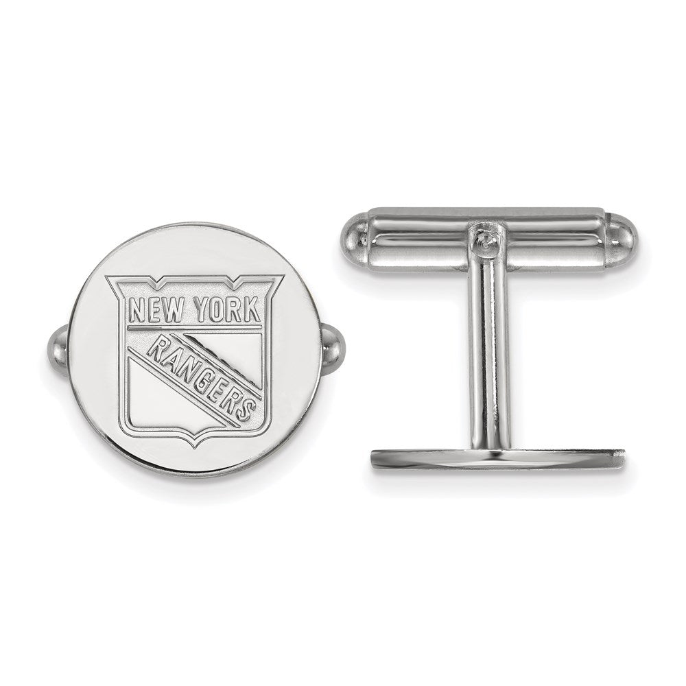 Sterling Silver Rhod-Pltd Nhl Logoart New York Rangers Cuff Links