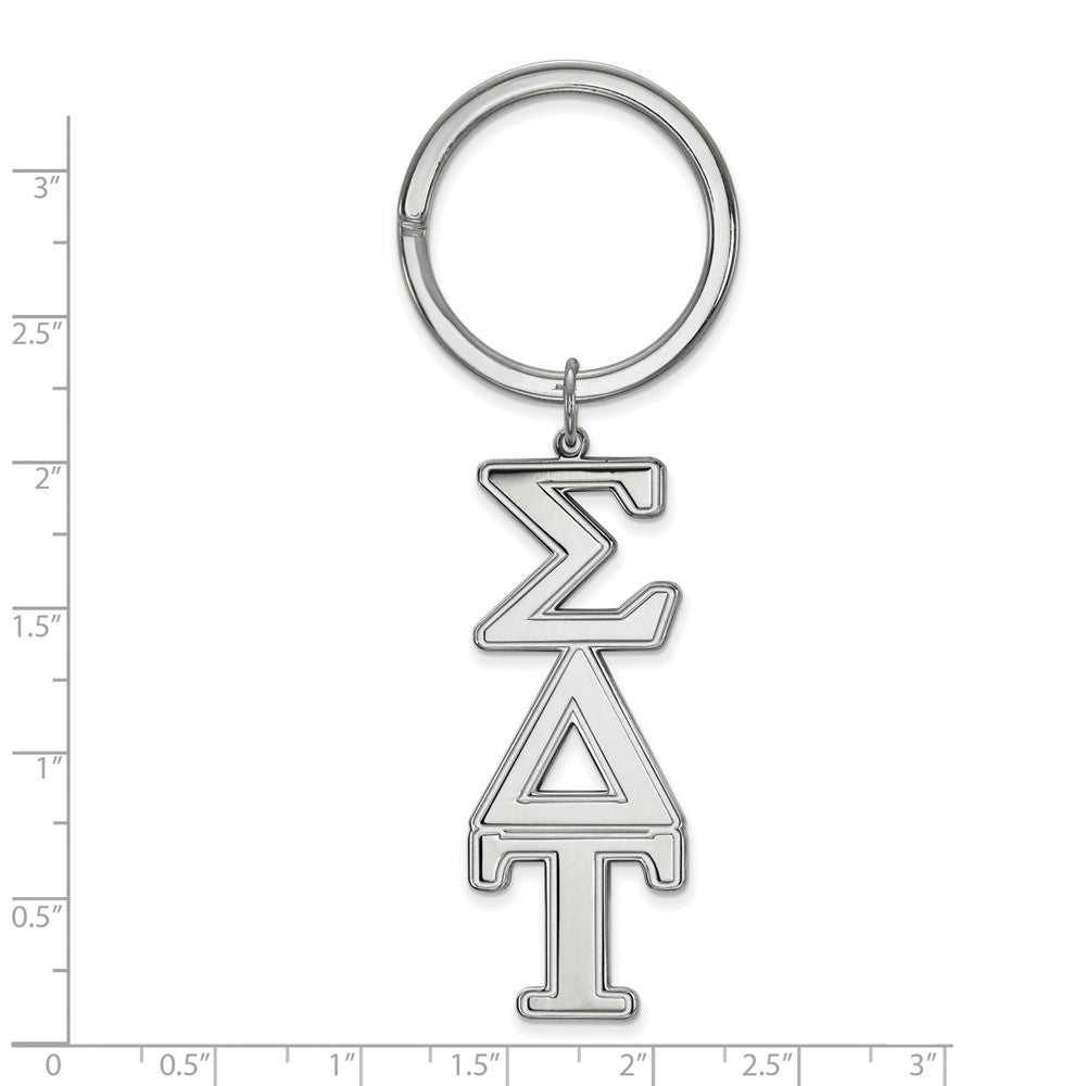 Sterling Silver Rhodium Plated Logoart Sigma Delta Tau Key Chain
