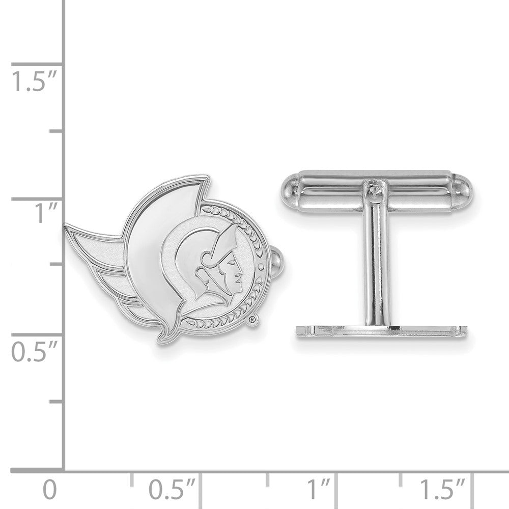 Sterling Silver Rhod-Pltd Nhl Logoart Ottawa Senators Cuff Links