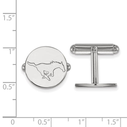 Sterling Silver Rhod-Pltd Logoart Southern Methodist Univ. Cuff Links