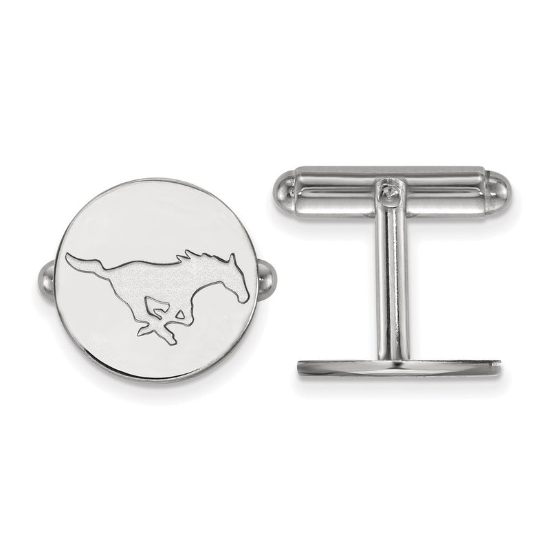 Sterling Silver Rhod-Pltd Logoart Southern Methodist Univ. Cuff Links
