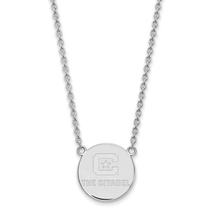 10K White Gold 10Kw Logoart The Citadel Large Pendant Necklace